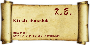Kirch Benedek névjegykártya